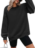 Womens Sweatshirt Long Sleeve Color Block Fleece Hoodies Fall Casual Crewneck Pullover Tunic Tops