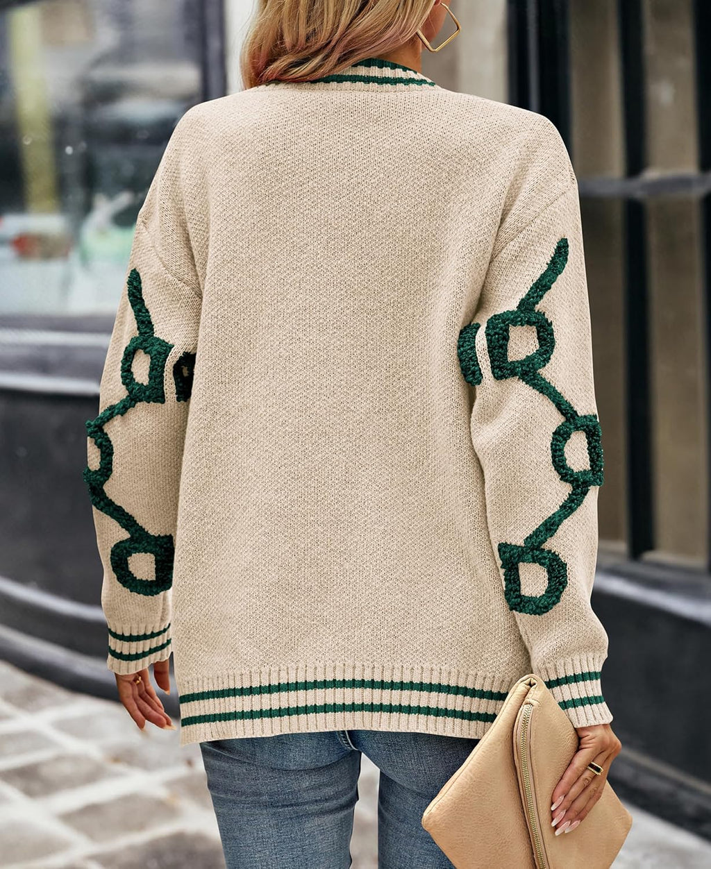 Women's Spring Fall Chunky Knit Cardigan Sweaters Casual Open Front Button Up Winter Coats Outerwear